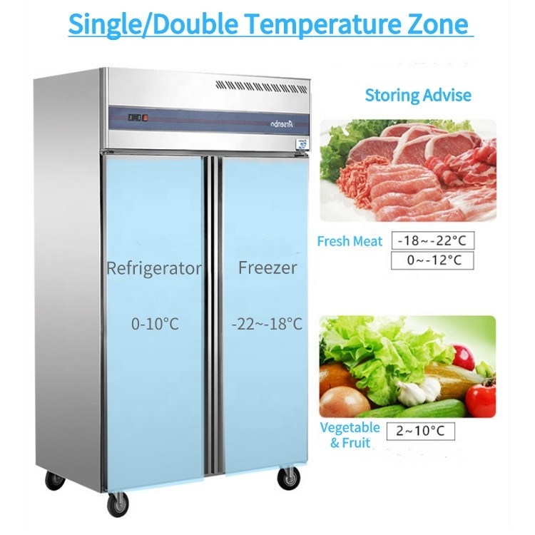 Arsenbo 420W Kitchen Fridge Freezer Antiwear Stainless Steel