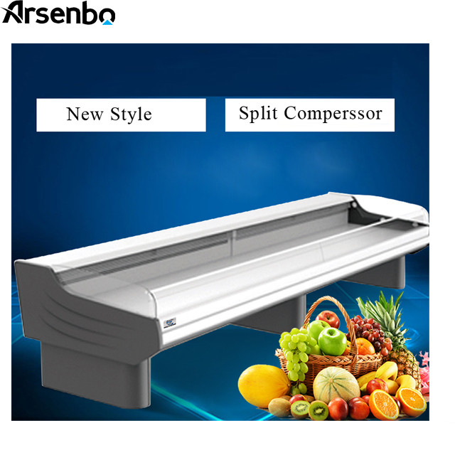 Elegant 220V Supermarket Island Freezer , Split Style Seafood Display Cooler