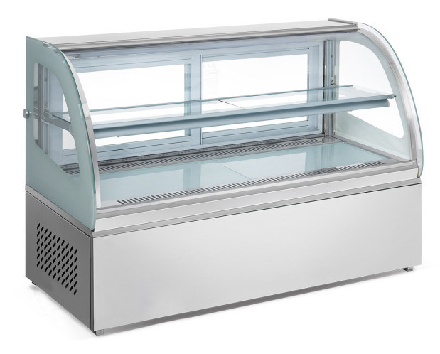 Anticorrosive Pastry Table Top Cake Display Chiller Practical Glass Material