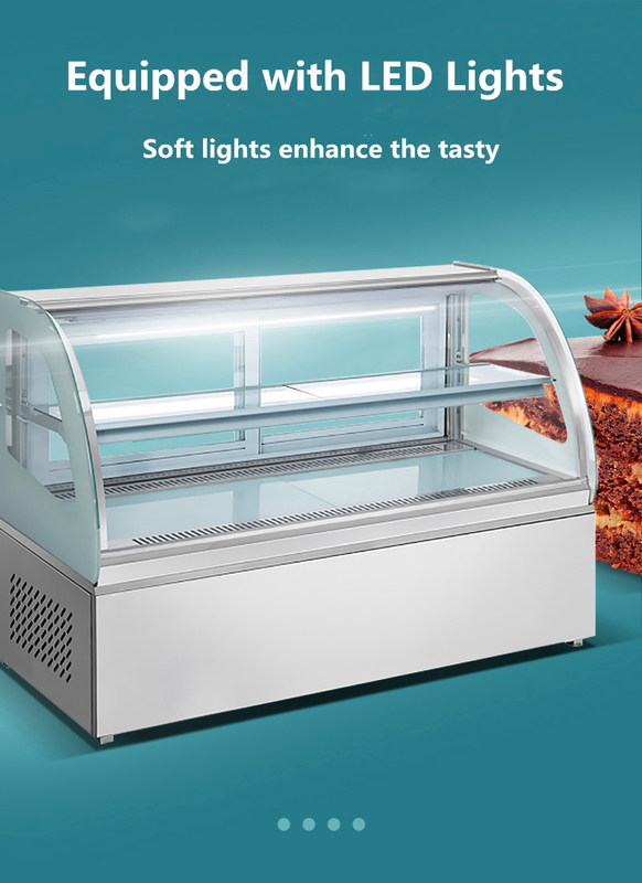 Anticorrosive Pastry Table Top Cake Display Chiller Practical Glass Material