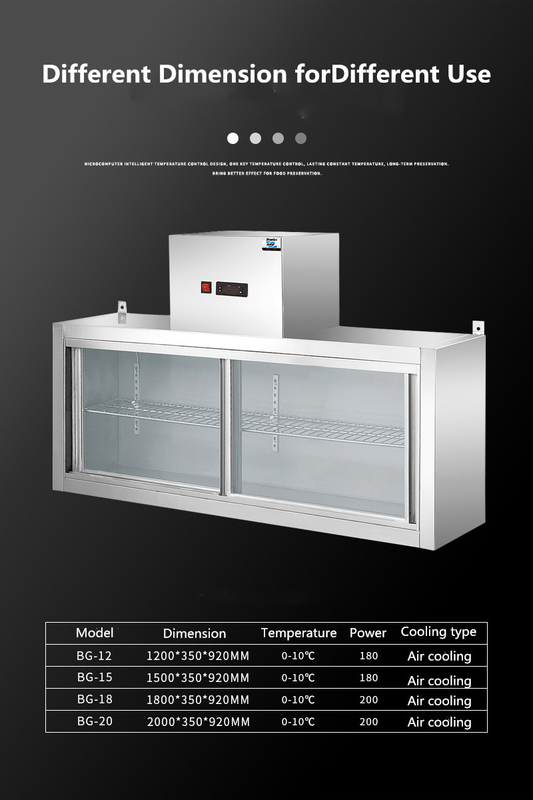 180W Stainless Steel Kitchen Fridge Freezer 140L Anticorrosive Wall Mounted
